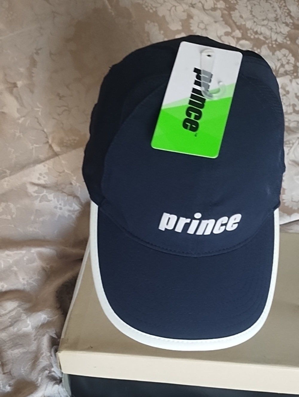 Prince Navy Baseball Cap with White Trim and Logo